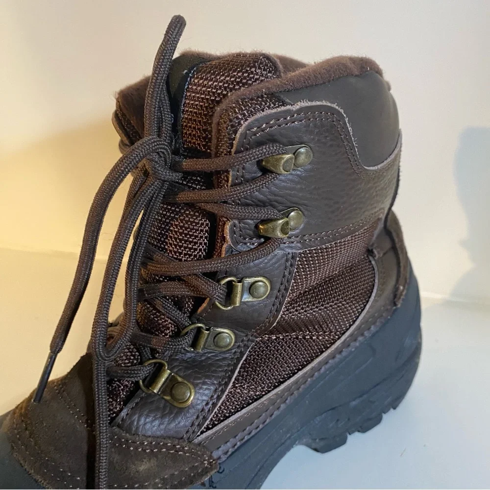 London Fog Woodside Brown Leather Duck Boot Size 8